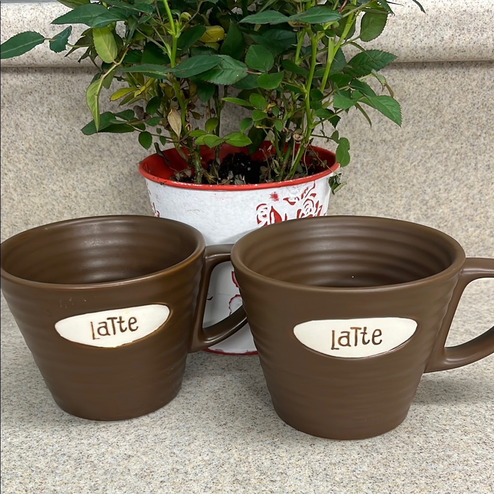 Brown Latte Mugs Set